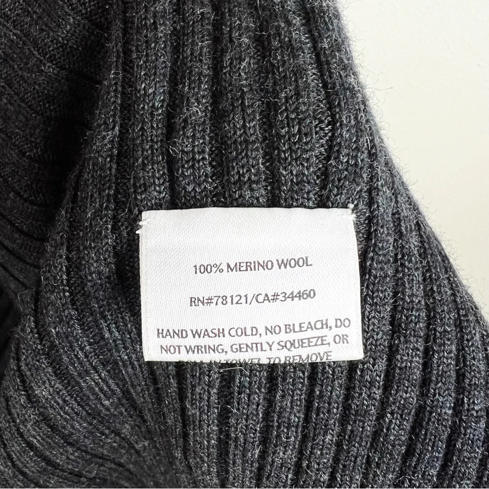 Eileen Fisher Merino Wool Open Front Long Lagenlook Cardigan Small Cozy Sweater - Picture 8 of 14
